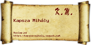 Kapsza Mihály névjegykártya