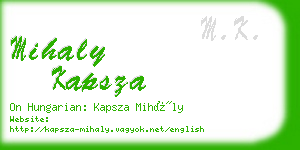 mihaly kapsza business card